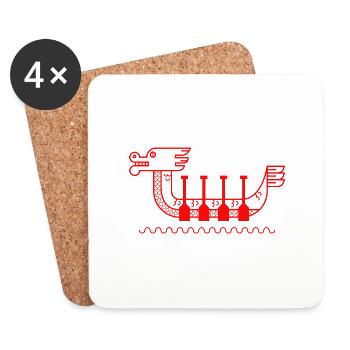 Dragon Boat Chinese Dragon Boat Festival - Coasters (set of 4) - white - Front
