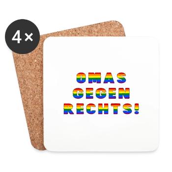 Omas gegen rechts - Untersetzer (4er-Set) - Weiß - Vorne