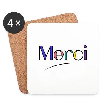 MERCI. MAÎTRESSE. MAÎTRE. MERCI MAÎTRESSE - Dessous de verre (lot de 4) - blanc - Devant