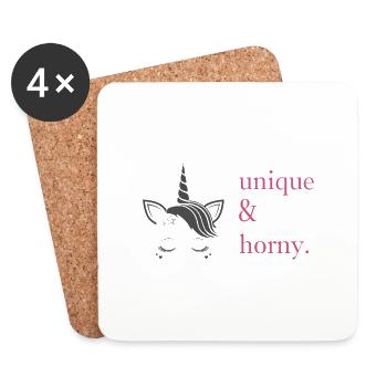 Unique & Horny. - Untersetzer (4er-Set) - Weiß - Vorne
