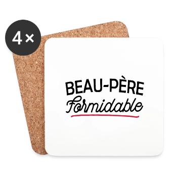 Beau-père formidable - Dessous de verre (lot de 4) - blanc - Devant