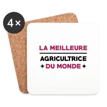 La meilleure agricultrice du monde - Dessous de verre (lot de 4) - blanc - Devant