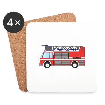 Fire engine Fire engine - Coasters (set of 4) - white - Front