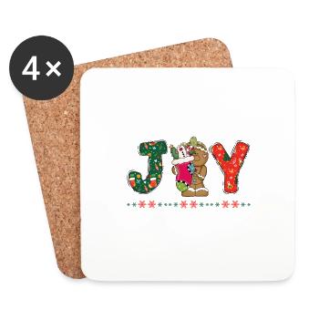 Frohe Weihnachten Weihnachtsmann Hohoho - Untersetzer (4er-Set) - Weiß - Vorne