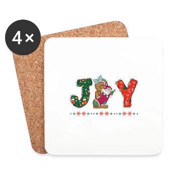Frohe Weihnachten Weihnachtsmann Hohoho - Untersetzer (4er-Set) - Weiß - Vorne