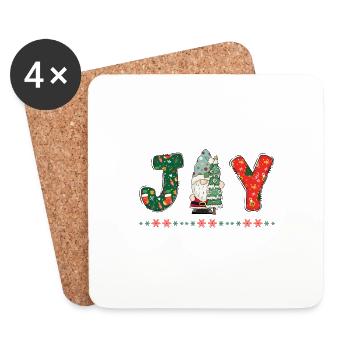 Frohe Weihnachten Weihnachtsmann Hohoho - Untersetzer (4er-Set) - Weiß - Vorne