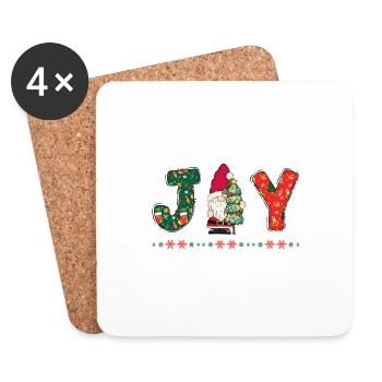 Frohe Weihnachten Weihnachtsmann Hohoho - Untersetzer (4er-Set) - Weiß - Vorne