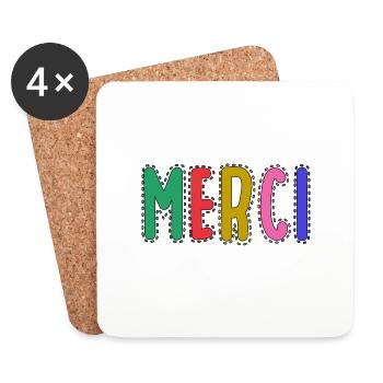 MERCI. MAÎTRESSE. MAÎTRE. MERCI MAÎTRESSE - Dessous de verre (lot de 4) - blanc - Devant
