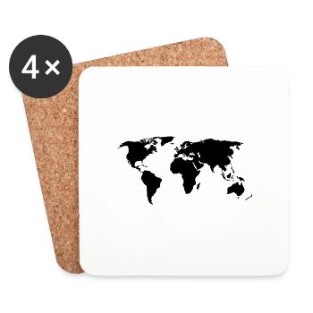 World map - Coasters (set of 4) - white - Front