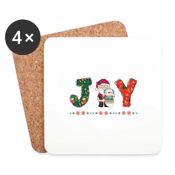 Frohe Weihnachten Weihnachtsmann Hohoho - Untersetzer (4er-Set) - Weiß - Vorne