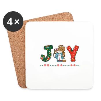 Frohe Weihnachten Weihnachtsmann Hohoho - Untersetzer (4er-Set) - Weiß - Vorne