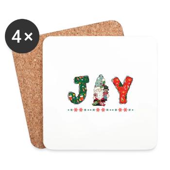 Frohe Weihnachten Weihnachtsmann Hohoho - Untersetzer (4er-Set) - Weiß - Vorne