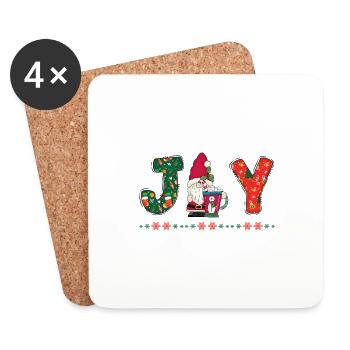 Frohe Weihnachten Weihnachtsmann Hohoho - Untersetzer (4er-Set) - Weiß - Vorne