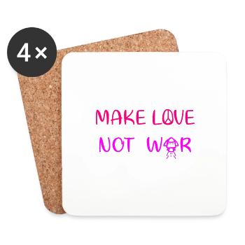 Make love - not war - Untersetzer (4er-Set) - Weiß - Vorne