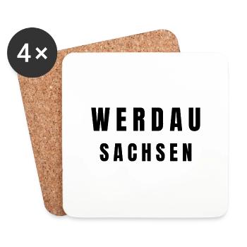 Werdau, Saxony - Coasters (set of 4) - white - Front