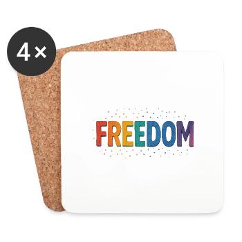 LIBERTÉ - Dessous de verre (lot de 4) - blanc - Devant