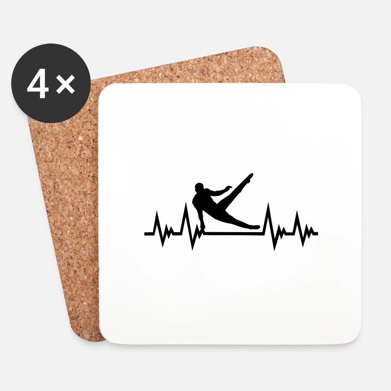 Turner Herzschlag, Turnen EKG Puls - Untersetzer (4er-Set) - Weiß