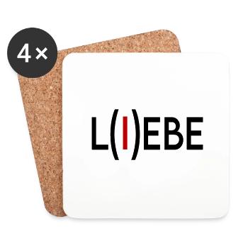 Liebe Lebe Love Live Sprüche I Love - Untersetzer (4er-Set) - Weiß - Vorne