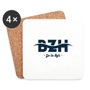 Vague BZH - Dessous de verre (lot de 4) - blanc - Devant