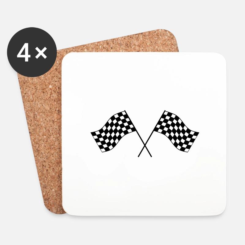 Autorennwagen - Untersetzer (4er-Set) - Weiß