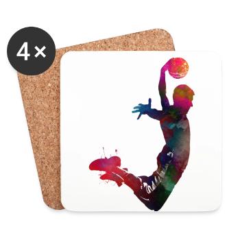 Basketball sport art #basketball - Coasters (set of 4) - white - Front