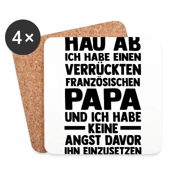 Franzosen Französisch Frankreich - Untersetzer (4er-Set) - Weiß - Vorne