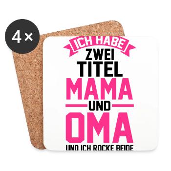 Ich Habe Zwei Titel Mama Und Oma - Untersetzer (4er-Set) - Weiß - Vorne