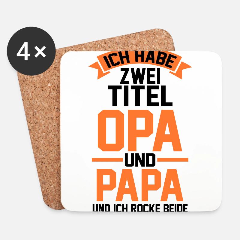 Ich Habe Zwei Titel Opa Und Papa - Untersetzer (4er-Set) - Weiß