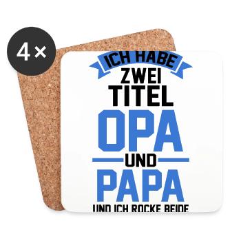 Ich Habe Zwei Titel Opa Und Uropa - Untersetzer (4er-Set) - Weiß - Vorne