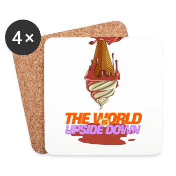 The world is upside down - Untersetzer (4er-Set) - Weiß - Vorne