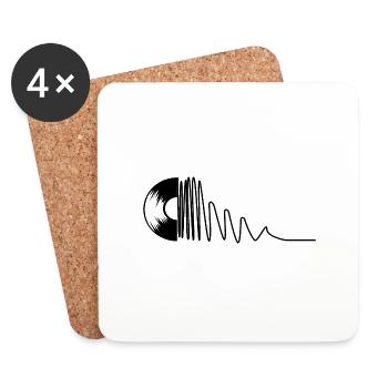 Records music love wave - Coasters (set of 4) - white - Front