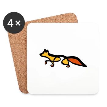 Fox - Line Art - Choose your colour - Untersetzer (4er-Set) - Weiß - Vorne