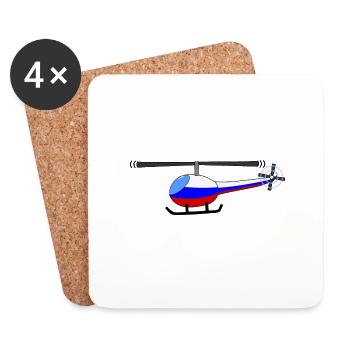 Helicopter Russia Flag Children - Coasters (set of 4) - white - Front