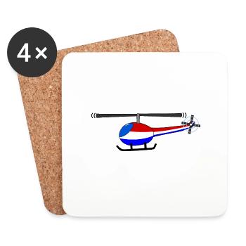Helicopter Holland Flag Children - Coasters (set of 4) - white - Front