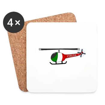 Helicopter Italy Flag Children - Coasters (set of 4) - white - Front