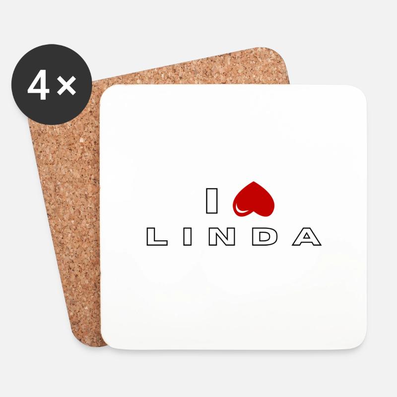 Ich hasse Linda - Untersetzer (4er-Set) - Weiß