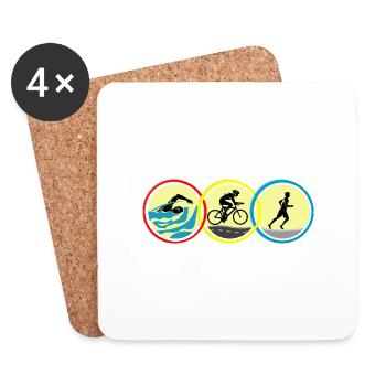 Triathlon - Dessous de verre (lot de 4) - blanc - Devant