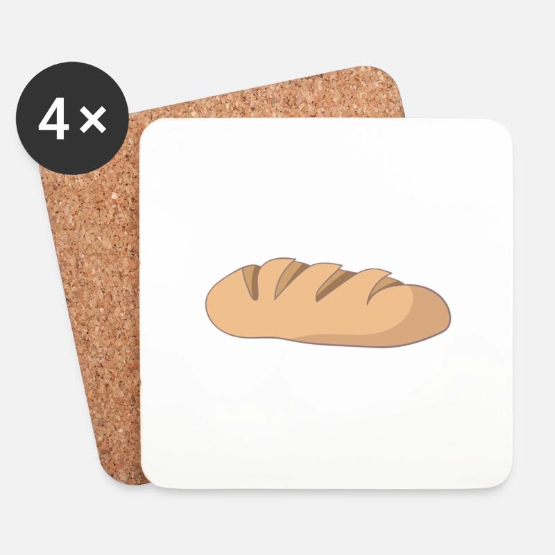 Brot - Untersetzer (4er-Set) - Weiß