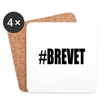 BAC. BACCALAUREAT. BREVET. DNB. EXAMEN. BRAVO - Dessous de verre (lot de 4) - blanc - Devant