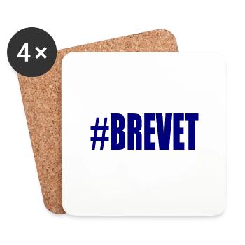 BAC. BACCALAUREAT. BREVET. DNB. EXAMEN. BRAVO - Dessous de verre (lot de 4) - blanc - Devant