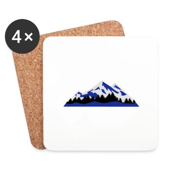 Mountain, Winter, snow - Coasters (set of 4) - white - Front