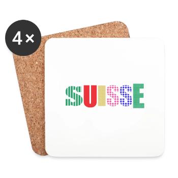 SUISSE - Dessous de verre (lot de 4) - blanc - Devant