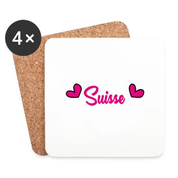 SWITZERLAND. HUMOR. COUNTRY. FLAG. GENEVA. LAUSANNE - Coasters (set of 4) - white - Front