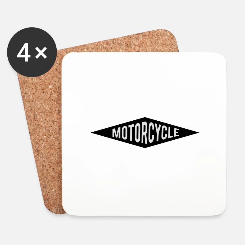 Motorrad - Untersetzer (4er-Set) - Weiß