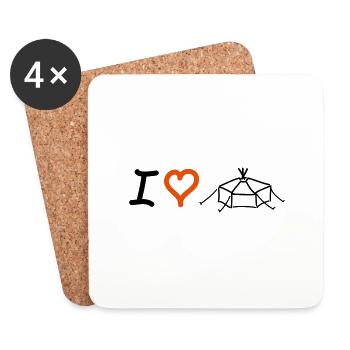 I love Jurte - Untersetzer (4er-Set) - Weiß - Vorne