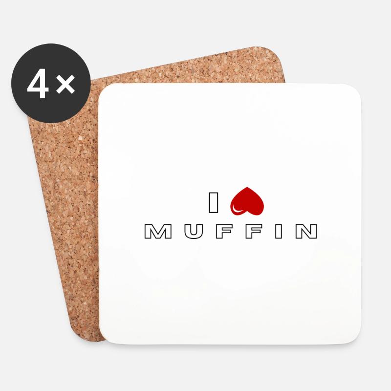 Ich hasse Muffin - Untersetzer (4er-Set) - Weiß