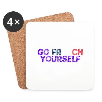 Go French Yourself Gift Idea France Funny - Coasters (set of 4) - white - Front