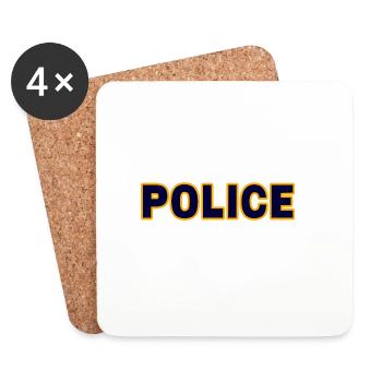 Police - Coasters (set of 4) - white - Front