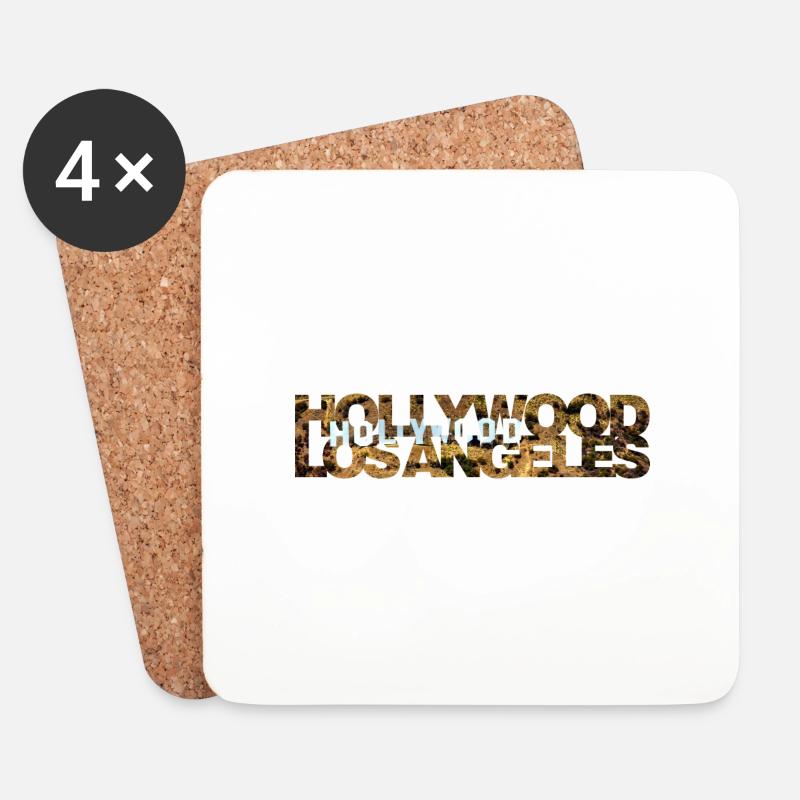 Hollywood Los Angeles - Untersetzer (4er-Set) - Weiß