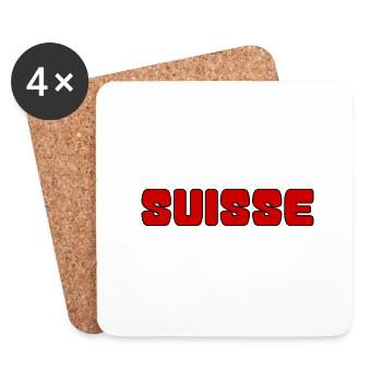 SCHWEIZ. LAND. GENF. SCHWEIZ. HUMOR. LAND - Untersetzer (4er-Set) - Weiß - Vorne